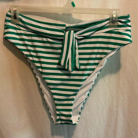 aerie Other - AA-587 Aerie NWT‎ High Cut Cheeky Green & White Stripe Bikini Bottoms Size XL
